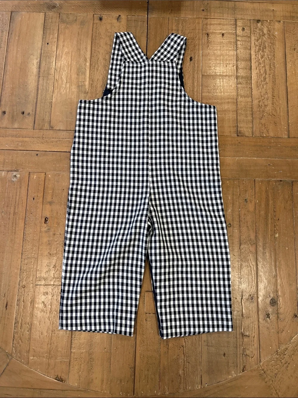 Florence Eiseman checkered plaid bear face overalls 24 months